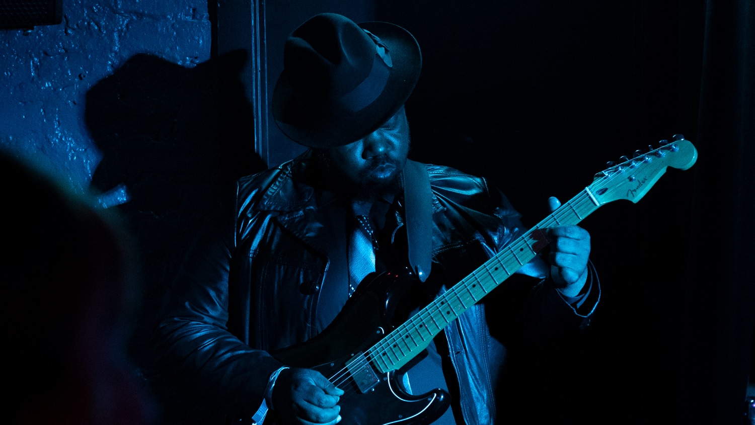 Blue Lit Guitarist