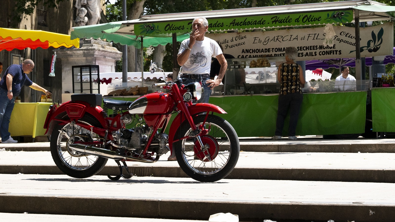 Classic Red Motorbike.